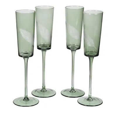 Set of 4 Champagne Palm Glasses