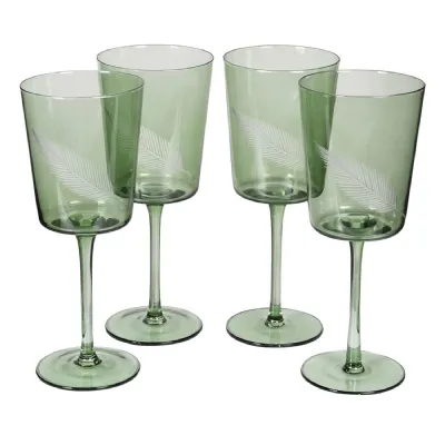 Set of 4 Red Wine Palm Glasses