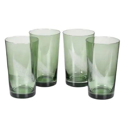 Set of 4 Green Palm Tumblers