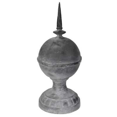 Large Round Flint Gray Finial