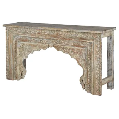 Wooden Arch Console Table