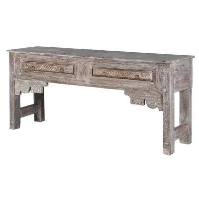 Wooden 2 Drawer Console Table