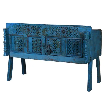 Blue Wooden Majuce Chest