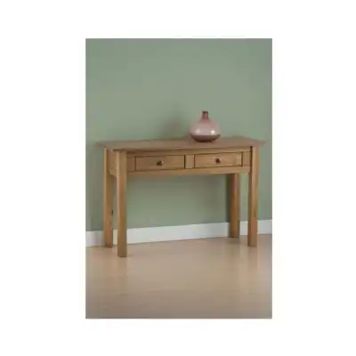 Santana Solid Pine 2 Drawer Console Table