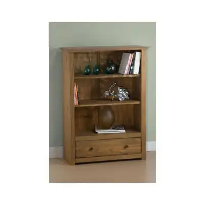 Santana Solid Pine 1 Drawer Low Bookcase