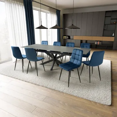 Grey Sintered Stone Top Extending Dining Table 160 to 240cm