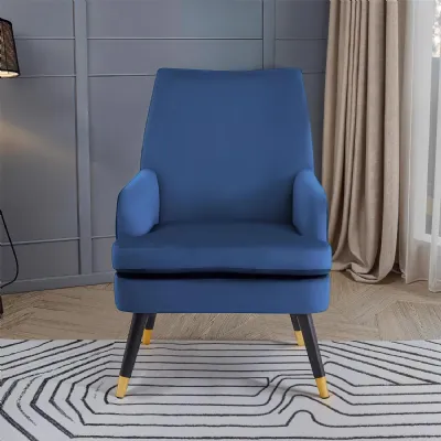 Loretta Accent Chair Midnight Blue Velvet Padded Armchair