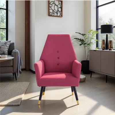 Loretta Accent Chair Red Wine Velvet Button Detail Armchair
