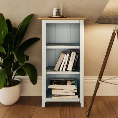 Taberno Oak 3 Tier Bookcase Linen White