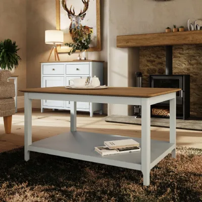 Taberno Oak Coffee Table Linen White