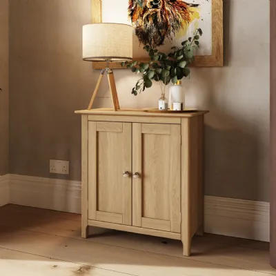 Taberno Oak 2 Door Compact Sideboard Natural Oak