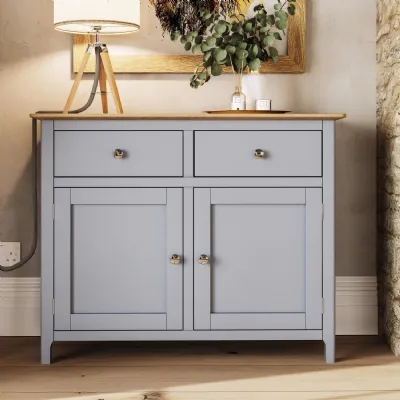 Taberno Oak 2 Door 2 Drawer Sideboard Dove Grey