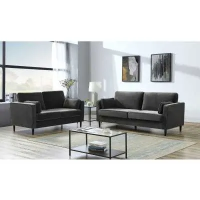 3 Seater Cushion Back Sofa Grey