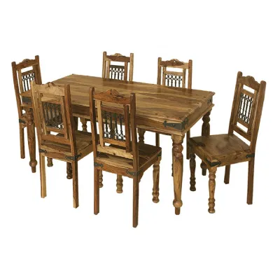 Traditional Solid Sheesham Wood 1.75m Dining Table