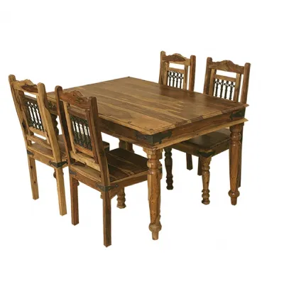 Traditional Sheesham Wood 135cm Dining Table