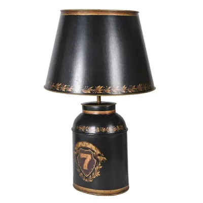 Black Tea Caddy Table Lamp with Shade