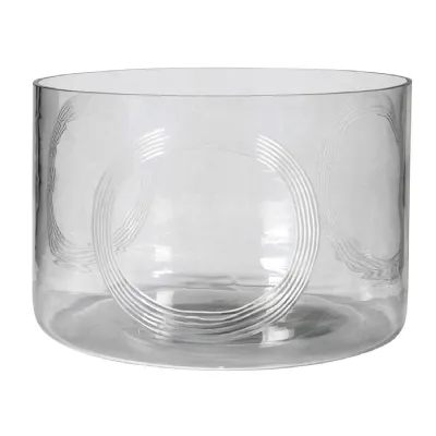 Etched Circle Glass Hurricane