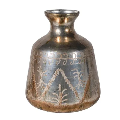 Antique Copper Etched Vase