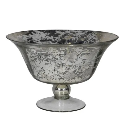 Antique Silver Etched Glass Bowl