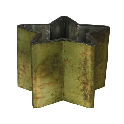 Distressed Green Star Candle Holder