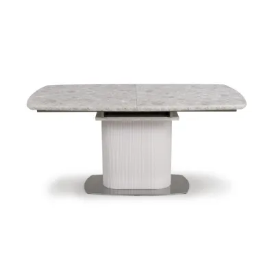 White Marble Effect Wooden 180cm Extending Dining Table