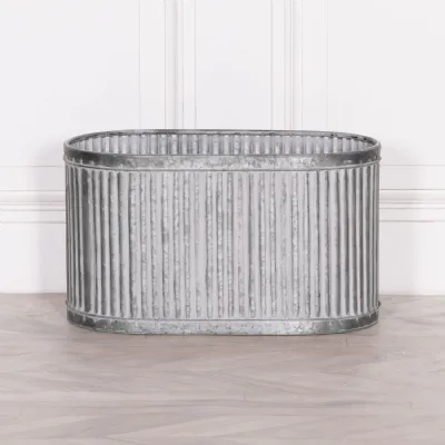 Ribbed Metal Planter Large