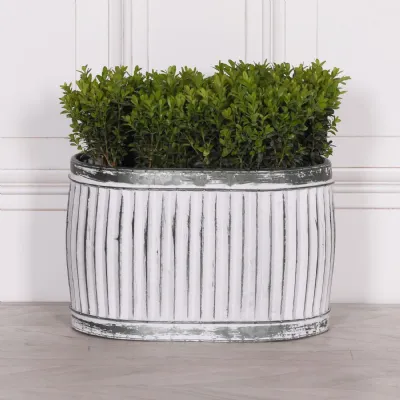 Dolly Tub Oval Metal Planter Small