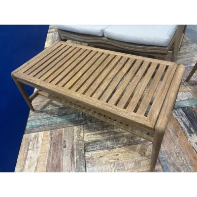 Natural Teak Slatted Top Large Garden Coffee Table