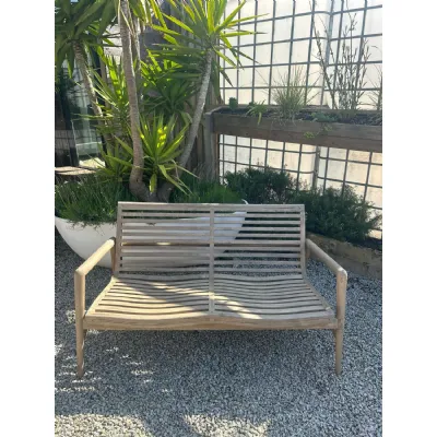 Rustic Solid Teak Wood 2 Seater Outdoor Garden Bench 130cm