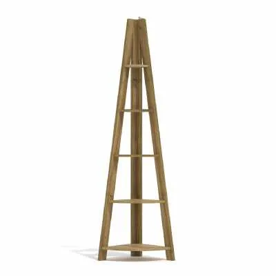 Tiva Corner Ladder Shelving Oak