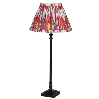 Black Table Lamp With Ikat Multi Shade