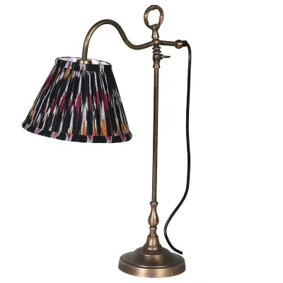 A. Brass Lamp With Ikat Shade