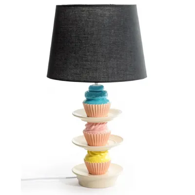 Stack Of Cupcakes Table Lamp With Black Shade