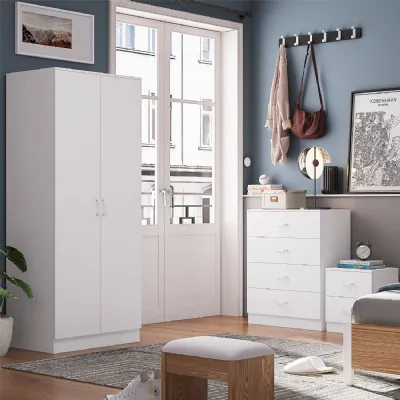 Tunis 2 Door Wardrobe Matt White