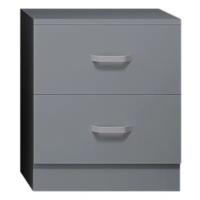 Tunis 3 Drawer Bedside Chest Matt Black