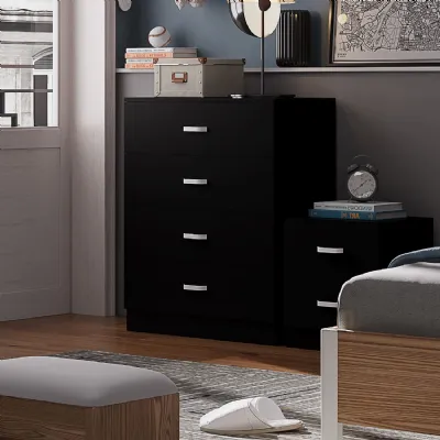 Tunis 4 Drawer Chest Of Drawers Matt Black