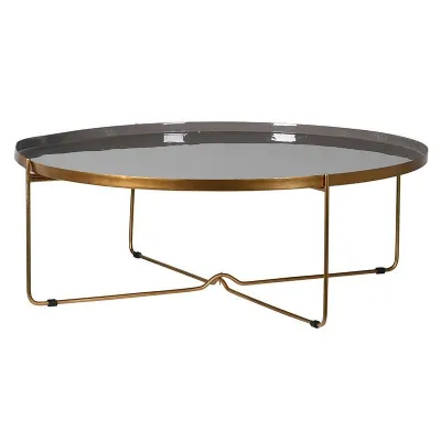 Taupe And Gold Enamel Table