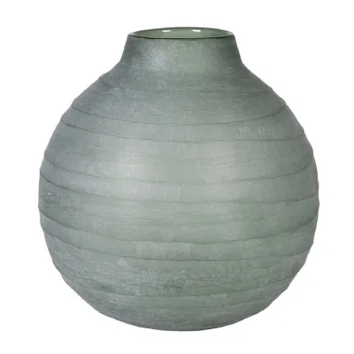 Green Round Glass Vase
