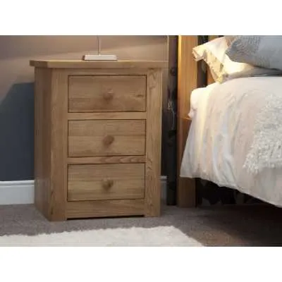 Torino 3 Drawer Narrow Bedside Cabinet