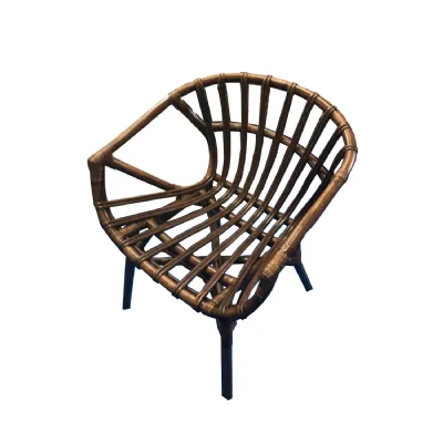 Modern Style Brown Bamboo Curved Back Dining Chair