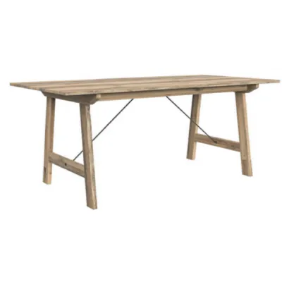 Solid Pine Rectangular 200cm Trestle Style Dining Table