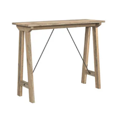 Traditional Style Solid Natural Pine Rectangular Console Table