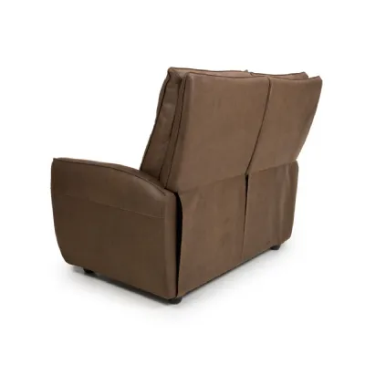 Brown Leather Heated Pocket Sprung 2 Seater Fixed Sofa