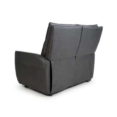 Grey Leather Heated Pocket Sprung 2 Seater Fixed Sofa