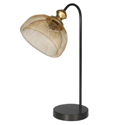 Aged Black Table Lamp