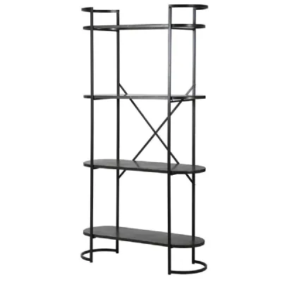 Tall Black Iron Industrial Shelf Unit