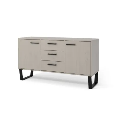 Grey Washed Wax Medium 2 Door 3 Drawer Sideboard