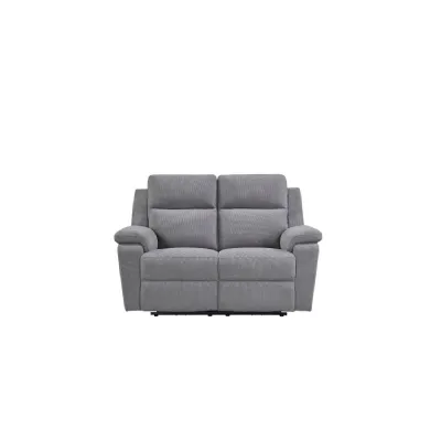 Stone Grey Fabric 2 Seater Power Recliner Sofa