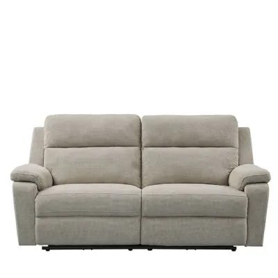Taupe Fabric Large 3 Seater Electric Power Recliner Sofa