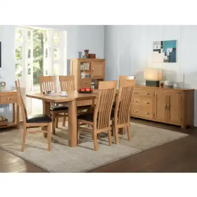 Travis Solid Oak 6ft Extending Table and 6 Travis Chairs